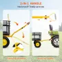 Steel Garden Cart, Heavy Duty 635 kg Capacity, with Removable Mesh Sides to Convert into Flatbed, Utility Metal Wagon with 2-in-