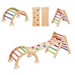 Pikler Triangle Set 5in1 Montessori Climbing Toys for Toddlers M Colorful
