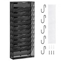 Filvægstativ Mesh Wall File Holder 1-stykke 12 Lommer til kontor/skole