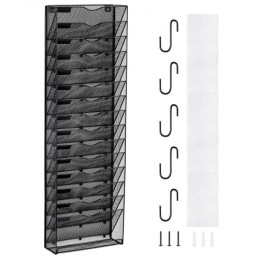 File Wall Rack Mesh Wall File Holder 1-Piece 16 Pockets for Office/School