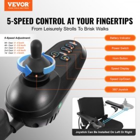 Intelligent Foldable Electric Wheelchair Motorized Power Chair 300 lbs