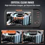 Triple Lens Endoscope Camera, 11.4 cm IPS Screen Borescope Inspection Camera with 1080P Lens, Semi-rigid Snake Cable, 8 Lights, 
