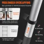 Telescoping Ladder, 320 cm Aluminum One-button Retraction Collapsible Extension Ladder, 170.1 kg Capacity w/ Non-slip Feet, Port