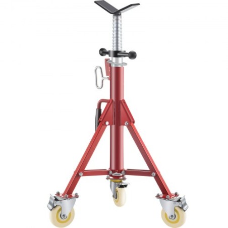 Pipe Stand, Pipe Jack Stand, V Head Pipe Stand Adjustable Height 28-52 Inch, Pipe Jack Stands with Casters 882 LB, Folding