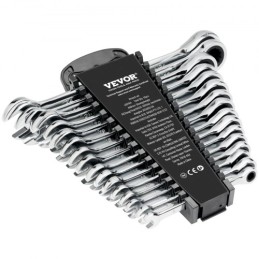 Combination Wrench Set 16-Piece Metric 8 mm to 24 mm with Organizer Rack