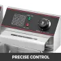 Double Deep Fat Fryer Large 5000W Commercial Deep Fat Fryer Dual Adjustable Temperature Control Twin Chip Fryer Food Grade Stain