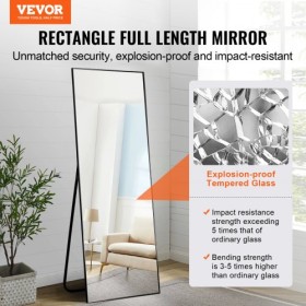 Full Length Floor Mirror 71'' x 31'' Free Standing Wall Mounted with Stand