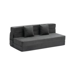 Folding Sofa Bed 3-in-1 Foldable Couch Bed with 2 Pillows Dark Grey Queen
