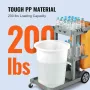 Cleaning Cart, 3-Shelf Commercial Janitorial Cart, 200 lbs Capacity Plastic Housekeeping Cart, with 25 Gallon PVC Bag, 120 x 51 