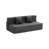 Folding Sofa Bed 3-in-1 Foldable Couch Bed with 2 Pillows Dark Grey Queen