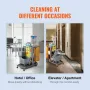 Cleaning Cart, 3-Shelf Commercial Janitorial Cart, 200 lbs Capacity Plastic Housekeeping Cart, with 25 Gallon PVC Bag, 120 x 51 