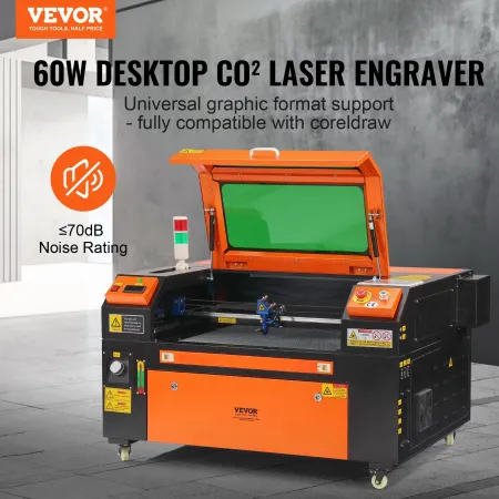 60W CO2 Laser Engraver, 41 x 61 cm(16 x 24 in), 500 mm/s(19.7 IPS) Laser Cutter Machine with 2-Way Pass Air Assist, Compatible w