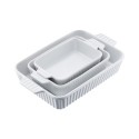 Ceramic Baking Dish 3 Pieces Rectangular Bakeware Set Deep for Baking