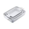Ceramic Baking Dish 3 Pieces Rectangular Bakeware Set Deep for Baking