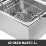 Double Deep Fat Fryer Large 5000W Commercial Deep Fat Fryer Dual Adjustable Temperature Control Twin Chip Fryer Food Grade Stain