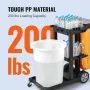 Cleaning Cart, 3-Shelf Commercial Janitorial Cart, 200 lbs Capacity Plastic Housekeeping Cart, with 25 Gallon PVC Bag and Cover,