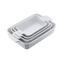 Ceramic Baking Dish 4 Pieces Rectangular Bakeware Set Deep for Baking