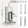 Manual Sausage Stuffer, 5LBS/3L Capacity, Two Speed 304 Stainless Steel Vertical Sausage Stuffer, Sausage Filling Machine with 4