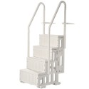 4-Step White Pool Ladder of 2 Handrails Supports 400 lb for 48-54 In Pools