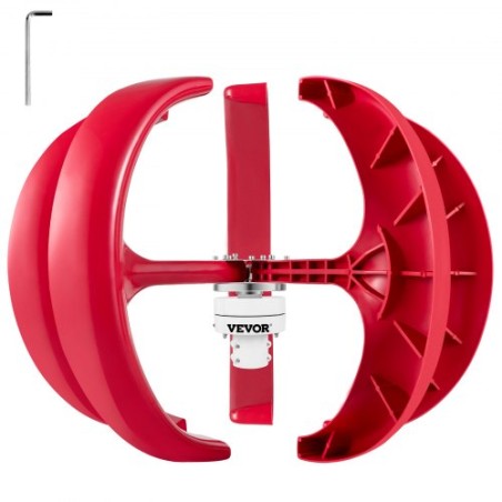 Lantern Wind Turbine, 12V/100W Vertical Turbine Generator, 35" Wind Wheel Diameter Vertical Axis Wind Turbine w/Monitoring