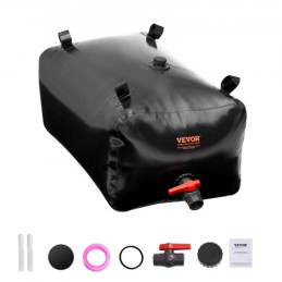 Portable Water Storage Bladder 63.4 Gal PVC Collapsible Water Tank Black