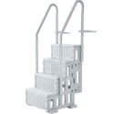 4-Step Grey Pool Ladder of 2 Handrails Supports 400 lb for 48-54 In Pool