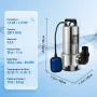 Submersible Water Pump, 1300W 20000L/H, with 10 m Cord and Automatic Tethered Float Switch, Stainless Steel and Cast Iron for Di