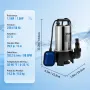 Submersible Water Pump, 1100W 20000L/H, with 10 m Cord and Automatic Tethered Float Switch, Portable Stainless Steel for Dirty o