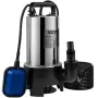 Submersible Water Pump, 1100W 20000L/H, with 10 m Cord and Automatic Tethered Float Switch, Portable Stainless Steel for Dirty o