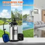 Submersible Water Pump, 550W 9500L/H, with 10 m Cord and Automatic Tethered Float Switch, Portable Stainless Steel for Clean, Em