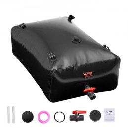 Bærbar vandopbevaring blære 87 gal pvc sammenfoldelig vandtank sort