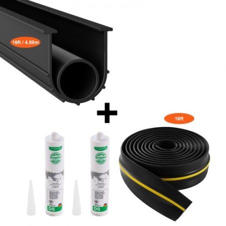 Garage Door Threshold and Bottom Seals Kit 16 FT Universal Waterproof PVC