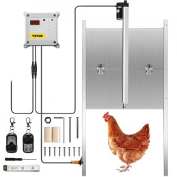 Automatic Chicken Coop Door, Timer and Light Sensor Chicken Door Opener, 12V 66W Chicken Coop Door, Electric Poultry Door