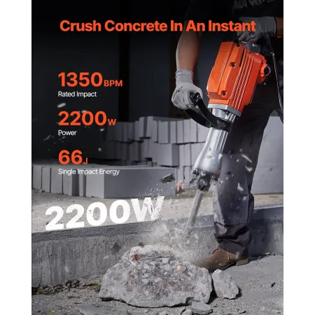 Nedrivning Jack Hammer betonbryder 2200W Electric Hammer 2