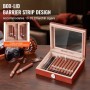 25 cigarer humidor glasstop cedertræ cigar opbevaringsboks fugtighedshygrometer