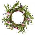 Artificial Decorative Wreath 22 in Pink Green Daisies Year Round Wreath