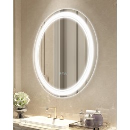 LED Bathroom Mirror 3 Color Anti-fog Wall Mounted Round Vanity Mirror 60cm
