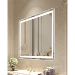 LED Bathroom Mirror 3 Color Anti-fog Wall Mounted Vanity Mirror 70 x 100cm