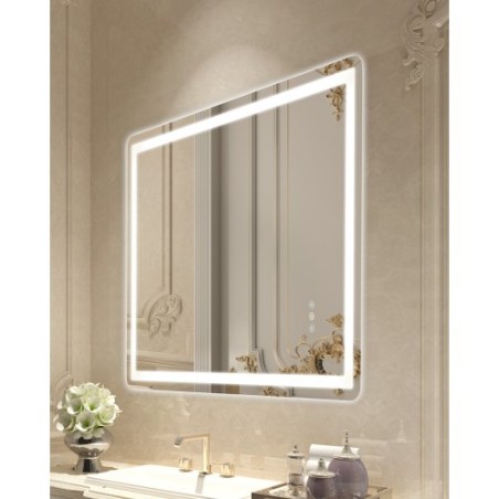 LED Bathroom Mirror 3 Color Anti-fog Wall Mounted Vanity Mirror 70 x 100cm