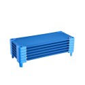 Stackable Kiddie Cot 52 "X 23" Daycare Nap Coter til Kids Blue (Pack of 6)
