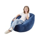 3 feet Bean Bag Chair with Soft Armrests and Storage Pocket Blue