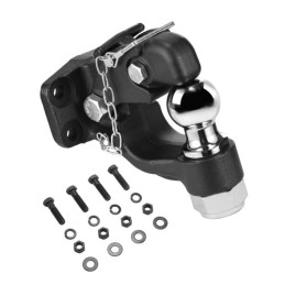 Pintle Hitch Combination 2" Hitch Ball for 2.5"-3" Lunette Ring 20000 lbs