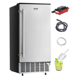 Undercounter Built-in Ice Maker 80 Lbs/Day with Drain Pump Reversible Door
