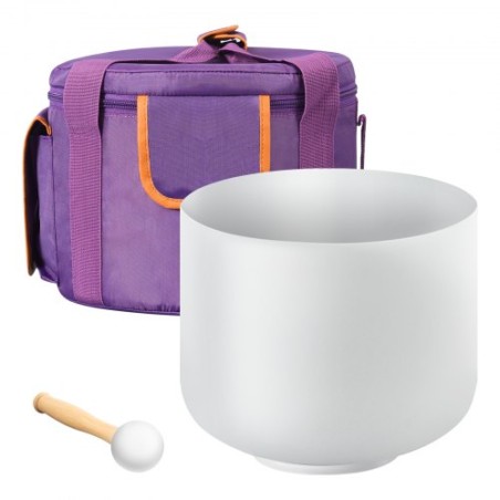 Crystal Singing Bowl 8" F Note Heart Chakra Singing Bowl with Carry Bag