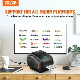 Termisk etiketprinter 4x6 300dpi USB/Bluetooth til Amazon Ebay