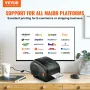 Thermal Label Printer, 300DPI for 4x6 Mailing Packages, Wireless Bluetooth & Automatic Label Recognition, Support Windows/MacOS/