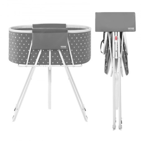 Foldable Dog Bathtub Elevated Grey Shower Station for Small & Medium Pets