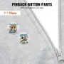 500 Sets 1 inch 25mm Pin Back Button Parts, DIY Round Button Badge Parts, Set Includes Metal Top, Plastic/Metal Button, Clear Fi