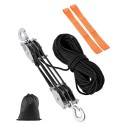 30.5 m Rope Hoist Pulley Wheel Block and Tackle Puller 5:1 Ratio 4400 lbs