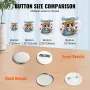 500 Sets 1 inch 25mm Pin Back Button Parts, DIY Round Button Badge Parts, Set Includes Metal Top, Plastic/Metal Button, Clear Fi